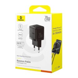 Baseus Palm Fast Charger 1C 20W EU Cluster Black - Image 4