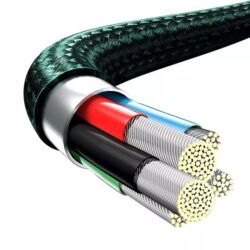 Baseus Rapid Series 3-In-1 Fast Charging Data Cable Type-C To M+L+C PD 20w 1.5M - Green - Image 4