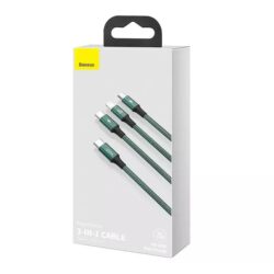 Baseus Rapid Series 3-In-1 Fast Charging Data Cable Type-C To M+L+C PD 20w 1.5M - Green - Image 7