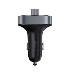 Baseus S-09 Pro Series Car FM Transmitter & Car Charger - 18W PD Fast Charging, HiFi Bass, Noise-Cancelling Mic, Hands-Free, USB Drive Support - Black - Image 4