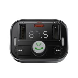 Baseus S-09 Pro Series Car FM Transmitter & Car Charger - 18W PD Fast Charging, HiFi Bass, Noise-Cancelling Mic, Hands-Free, USB Drive Support - Black - Image 2