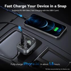 Baseus S-09 Pro Series Car FM Transmitter Cluster Black - Image 8