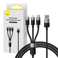 Baseus StarSpeed One-for-Three Fast Charging Cable USB-A to M+L+C 100W 1.5m Cluster Black - Image 6