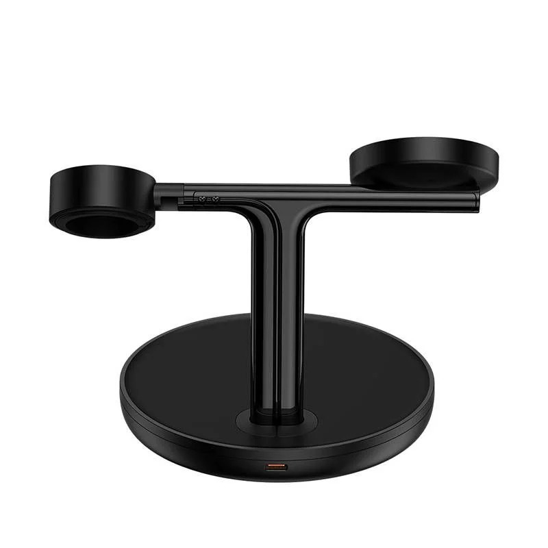 Baseus Swan 3-in-1-Wireless Magnetic Charging Bracket 20W Baseus Swan 3-in-1 Wireless Magnetic Charging Bracket 20W Black Universal version ( Include:USB For type-C 3A 1m) - Image 1