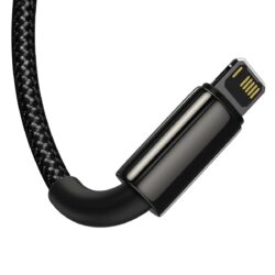 Baseus Tungsten Gold 3 in 1 Fast Charging Data Cable USB to Micro + iPhone + Type C 3.5A 1.5m Black - Image 4