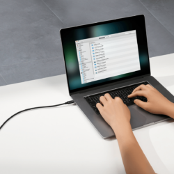 Baseus Tungsten Gold Fast Charging Data Cable Type-C to Type-C 240W 2m Black - Image 7