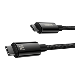 Baseus Tungsten Gold Fast Charging Data Cable Type-C to Type-C 240W 2m Black - Image 3