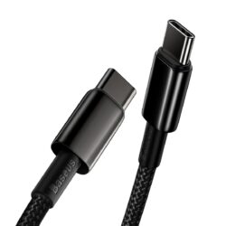 Baseus Tungsten Gold Fast Charging Data Cable Type-C to Type-C 100W 2m Black - Image 2