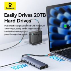 Baseus Ultra Joy Series 11‑Port HUB Docking Station – Space Grey - Image 6