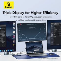 Baseus Ultra Joy Series 11‑Port HUB Docking Station – Space Grey - Image 3