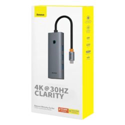Baseus USB Hub 5-in-1 Hub Ultra Joy Series USB-C to HDMI4K@30Hz+3xUSB 3.0+1xPD (grey)-B00052801811-00 - Image 7