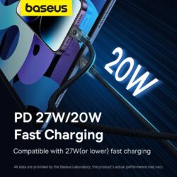 Baseus Unbreakable Series Fast Charging Data Cable Type-C to iP 20W 2m Cluster Black - Image 8