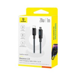 Baseus Lit Button-Control Fast Charging Data Cable USB-C to iP 20W 1m - Image 10
