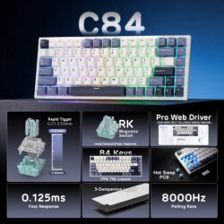 RK Royal Kludge C84 75% Hall Effect Magnetic Keyboard - Image 3