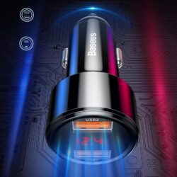 Baseus Magic Series Dual QC digital display for intelligent quick charging and car charging of 45W Black - Image 6