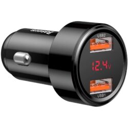 Baseus Magic Series Dual QC digital display for intelligent quick charging and car charging of 45W Black - Image 4
