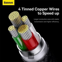 Baseus StarSpeed 1-for-3 Fast Charging Data Cable USB to M+L+C 3.5A 1.2m Black - Image 5