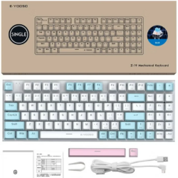 E-YOOSO Z-19 White Blue (Blue switch) RGB Gaming Keyboard