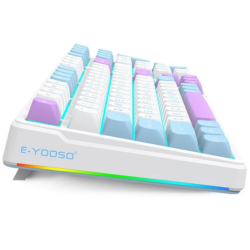 E-YOOSO Z-99 White Blue Purple (Silver wood switch) Wired Mechanical Keyboard