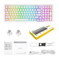 E-YOOSO Z-99 White (Silver wood switch) RGB Mechanical Keyboard