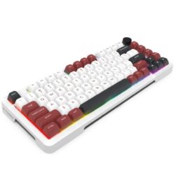 E-YOOSO Z-82 75%  White Black Red (Silver wood switch) RGB Wired Mechanical Gaming Keyboard