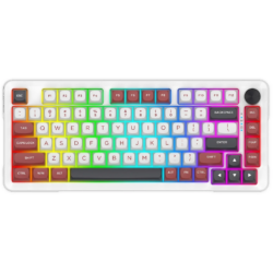 E-YOOSO Z-82 75%  White Black Red (Silver wood switch) RGB Wired Mechanical Gaming Keyboard