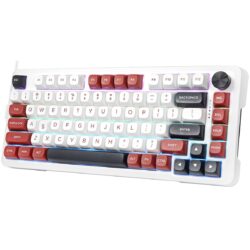 E-YOOSO Z-82 75%  White Black Red (Silver wood switch) RGB Wired Mechanical Gaming Keyboard