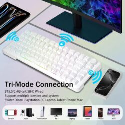 E-YOOSO Z-82 RGB 82-Keys Tri-Mode Mechanical Keyboard White (Silverwood Switch)