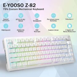E-YOOSO Z-82 RGB 82-Keys Tri-Mode Mechanical Keyboard White (Silverwood Switch)