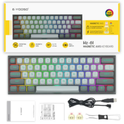 E-YOOSO HZ-61 Light Gray/ Dark Gray (Red magnetic switch) RGB Mechanical Keyboard