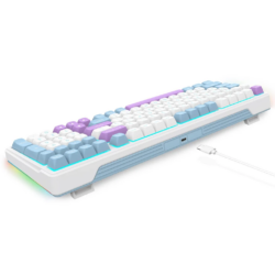 E-YOOSO Z-99 White Blue Purple (Silver wood switch) Wired Mechanical Keyboard