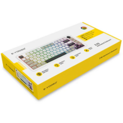 E-YOOSO Z-82 RGB 82-Keys Compact Tri-Mode White Gray Black (Silver wood switch) RGB  Mechanical Keyboard