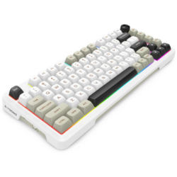 E-YOOSO Z-82 RGB 82-Keys Compact Tri-Mode White Gray Black (Silver wood switch) RGB  Mechanical Keyboard