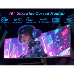 GFury Quantam Edge 49″ Curved  5K WQHD 165 Hz Gaming Monitor Silver