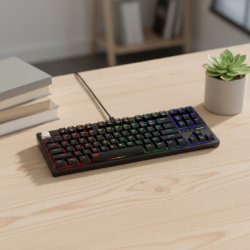 Havit Gamenote KB892L TKL Mechanical Gaming Keyboard – 87 Keys, Blue Switch, RGB Backlit, Wired