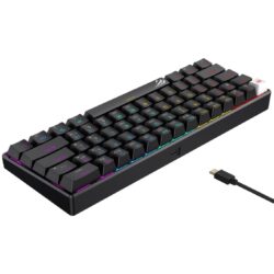 Havit Gamenote KB903L 60% Mechanical Gaming Keyboard – 61 Keys, Red Switch, Blended RGB Backlit, Anti-Ghosting, Wired
