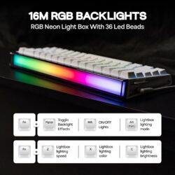 AULA HERO 68 HE 65% Wired Hot-Swappable Gaming Keyboard with Hall Effect Black Meteor Magnetic Switch White