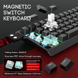 Madlions MAD68 HE 65% Hall Effect Wired RGB Gaming Keyboard – Black