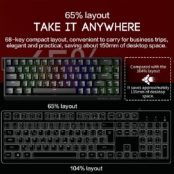 Madlions MAD68 HE 65% Hall Effect Wired RGB Gaming Keyboard – Black