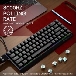 Madlions MAD68 HE 65% Hall Effect Wired RGB Gaming Keyboard – Black