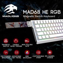 Madlions MAD68 HE 65% Hall Effect Wired RGB Gaming Keyboard – White