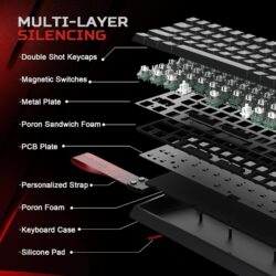 Madlions MAD68 HE Ultimate Flagship V2 Edition 65% Wired RGB Gaming Keyboard – Matte Black Frosted
