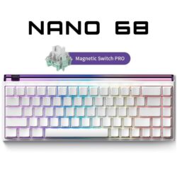 Madlions NANO 68 Hall Effect Esports Wired Gaming Keyboard – White (Amber Pro Switch)