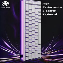 Madlions NANO 68 Hall Effect Esports Wired Gaming Keyboard – White (Silver Esports Switch)
