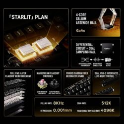 Madlions TITAN 68 TURBO ELITE Hall Effect Pro-Tier Gaming Keyboard – Wired Ink Jade Switch, Carbon Fiber Plate – Black