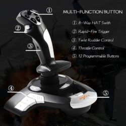 PXN F16 Flight Joystick for PC-Black - Image 8
