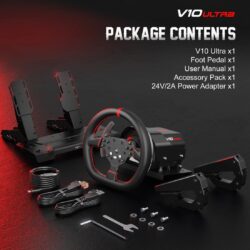 PXN V10 Ultra Direct Drive Racing Wheel With 2-Pedals - Image 7