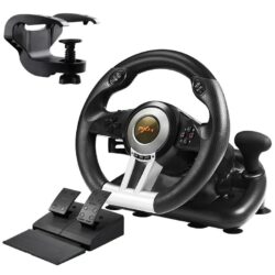 PXN V3 PRO Racing Steering Wheel with Pedals Black - Image 3