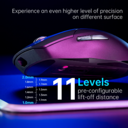 RAPOO VT9 Pro 4k Wired/Wireless Gaming Mouse Black Purple - Image 4
