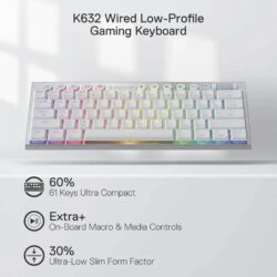 REDRAGON K632W Horus RGB Keyboard With Low profile Red Switches - Image 3
